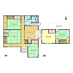 婦中町高日附貸家 2階5DKの間取り