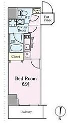 JR総武線 錦糸町駅 徒歩9分の賃貸マンション 4階1Kの間取り