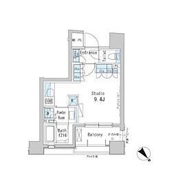 東京メトロ日比谷線 八丁堀駅 徒歩9分の賃貸マンション 9階ワンルームの間取り