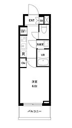東京メトロ東西線 南行徳駅 徒歩10分の賃貸マンション 2階1Kの間取り