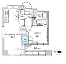 都営新宿線 菊川駅 徒歩5分の賃貸マンション 10階1LDKの間取り