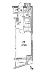 東京メトロ日比谷線 茅場町駅 徒歩10分の賃貸マンション 8階1Kの間取り