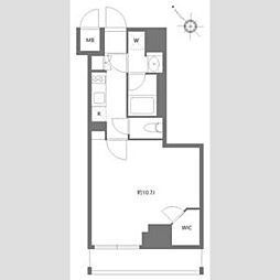 東京メトロ有楽町線 豊洲駅 徒歩8分の賃貸マンション 5階1Kの間取り