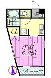 東京メトロ東西線 浦安駅 徒歩8分の賃貸マンション 1階1Kの間取り