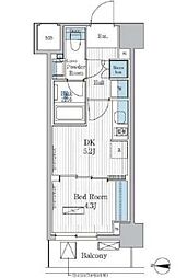東京メトロ東西線 東陽町駅 徒歩9分の賃貸マンション 2階1DKの間取り