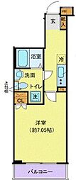 都営大江戸線 門前仲町駅 徒歩4分の賃貸マンション 1階1Kの間取り
