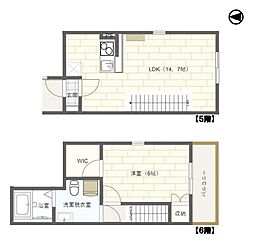 都営新宿線 菊川駅 徒歩3分の賃貸マンション 5階1LDKの間取り