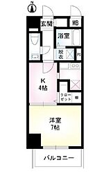 東京メトロ半蔵門線 清澄白河駅 徒歩5分の賃貸マンション 4階1Kの間取り