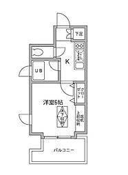 東京メトロ半蔵門線 清澄白河駅 徒歩10分の賃貸マンション 4階1Kの間取り