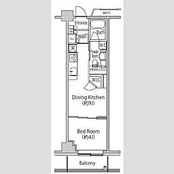 東京メトロ有楽町線 豊洲駅 徒歩4分の賃貸マンション 3階1DKの間取り