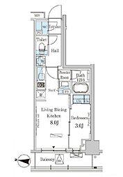 東京メトロ東西線 木場駅 徒歩11分の賃貸マンション 3階1LDKの間取り