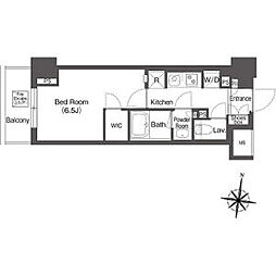 都営新宿線 森下駅 徒歩7分の賃貸マンション 2階1Kの間取り