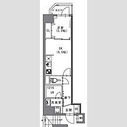 都営新宿線 菊川駅 徒歩7分の賃貸マンション 4階1DKの間取り