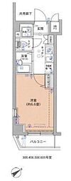 都営新宿線 大島駅 徒歩11分の賃貸マンション 6階1Kの間取り