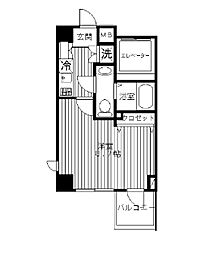JR総武線 亀戸駅 徒歩11分の賃貸マンション 4階1Kの間取り