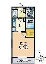東京メトロ東西線 葛西駅 徒歩6分の賃貸アパート 1階1Kの間取り