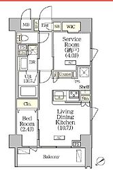 東京メトロ半蔵門線 水天宮前駅 徒歩10分の賃貸マンション 7階1SLDKの間取り
