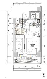 都営新宿線 住吉駅 徒歩6分の賃貸マンション 7階1LDKの間取り