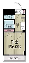 東京メトロ東西線 浦安駅 徒歩3分の賃貸マンション 2階1Kの間取り