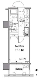 都営新宿線 住吉駅 徒歩6分の賃貸マンション 4階1Kの間取り
