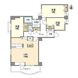 東京メトロ半蔵門線 清澄白河駅 徒歩11分の賃貸マンション 7階3LDKの間取り