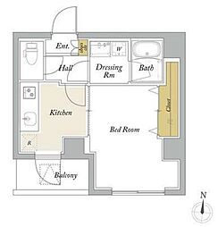 都営大江戸線 両国駅 徒歩7分の賃貸マンション 5階1DKの間取り