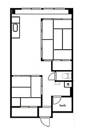 JR総武線 亀戸駅 徒歩9分の賃貸マンション 9階2LDKの間取り