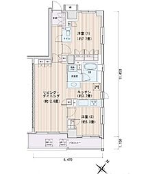 東京メトロ有楽町線 豊洲駅 徒歩7分の賃貸マンション 6階2LDKの間取り