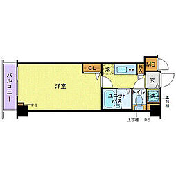 トーシンフェニックス日本橋兜町参番館 1Kの間取図画像