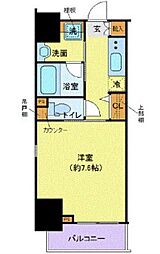 クレイシア門前仲町 1Kの間取図画像