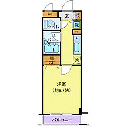シンシア日本橋新川 1Kの間取図画像