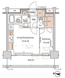 ブランシエスタ木場 1LDKの間取図画像