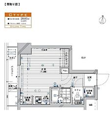 メインステージ錦糸町4 ワンルームの間取図画像