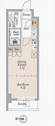 オーキッドレジデンス住吉 1DKの間取図画像