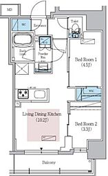アーバネックス日本橋茅場町 2LDKの間取図画像