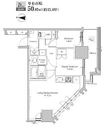 都営新宿線 菊川駅 徒歩9分の賃貸マンション 4階2LDKの間取り