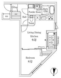 JR総武線 亀戸駅 徒歩7分の賃貸マンション 4階1LDKの間取り