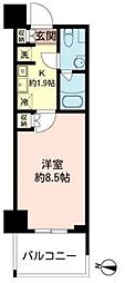 東京メトロ東西線 木場駅 徒歩9分の賃貸マンション 12階1Kの間取り