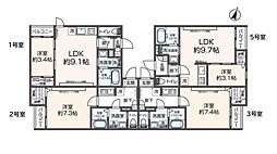 Taste古賀 2階1LDKの間取り