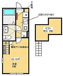 カーサ古淵 1Kの間取図画像