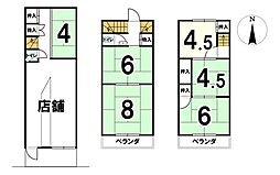 中古戸建　京都市伏見区桃山町丹後店舗付住宅 6Kの間取り