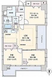 パルメーラ南大江 3LDKの間取図画像