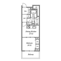 レジデンス渋谷富ヶ谷（Residence Shibuya T 1階1DKの間取り