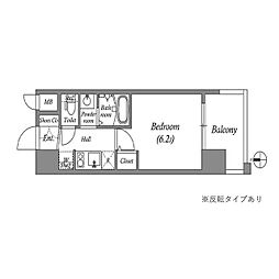 エステムコート難波VIIビヨンド 5階1Kの間取り