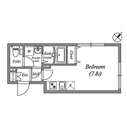 ＬＥＧＡＬＡＮＤ都立大学II 3階ワンルームの間取り