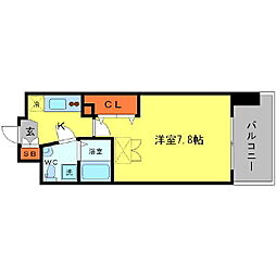 AFFLUENCE難波 10階1Kの間取り