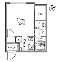 ＭＯＤＵＬＯＲ祐天寺 2階1Kの間取り