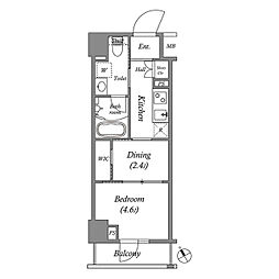 ＡＲＫＭＡＲＫ水天宮前I 8階1DKの間取り