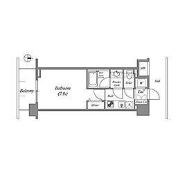 エミリブ下落合 2階1Kの間取り
