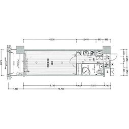 エグゼレジデンスタワー 2階1Kの間取り